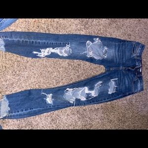 high waisted ripped jeans